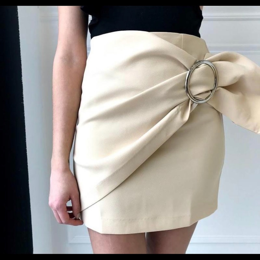 Beige Mini Skirt